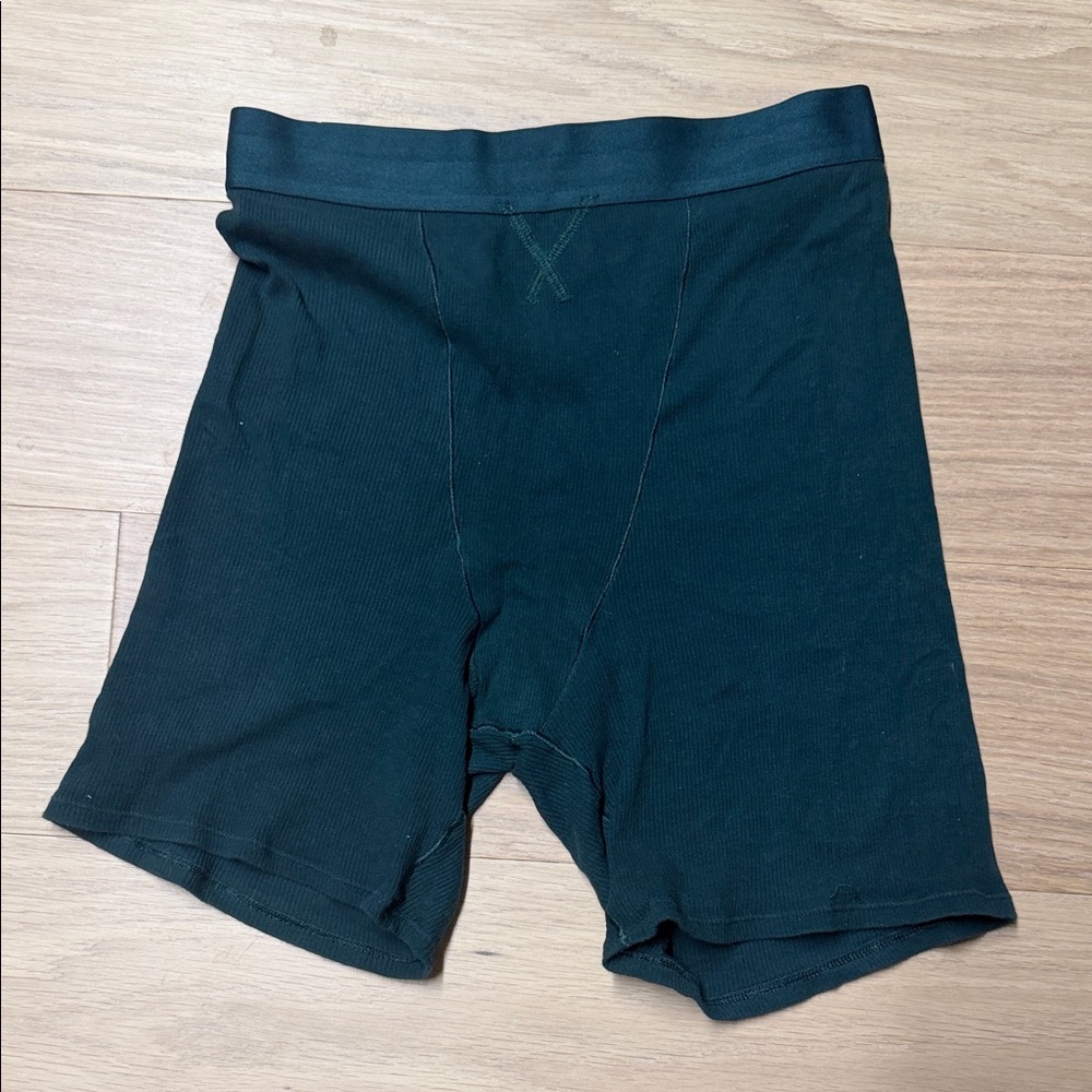 aerie green women’s Boxer shorts with Contrast Stitching